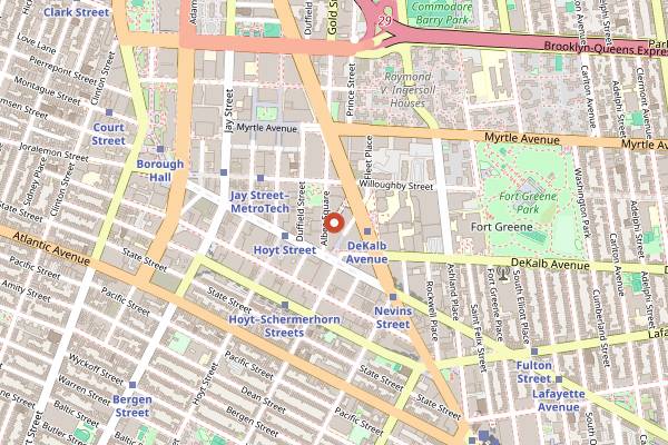Map showing Likkle More Jerk in Brooklyn