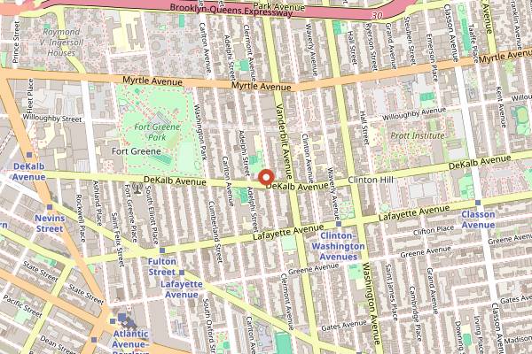 Map showing Bar Heretic in Brooklyn