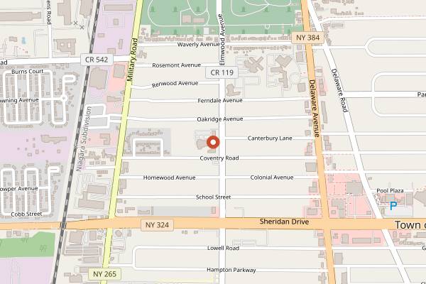 Map showing Caramici's Italian Bakery in Buffalo
