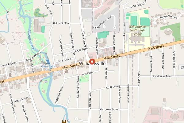 Map showing Paula's Donuts (Williamsville) in Buffalo