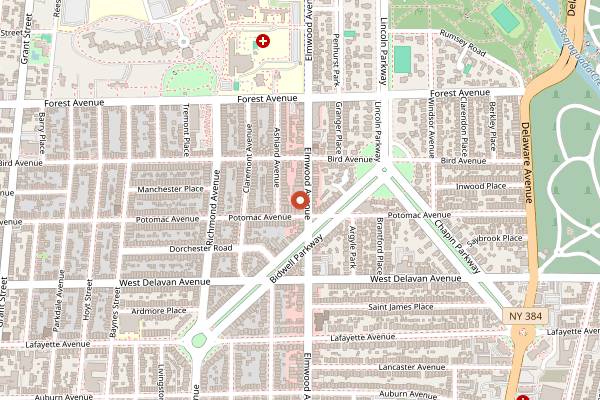 Map showing Jack Rabbit in Buffalo