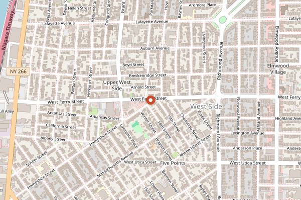 Map showing La Nova Pizzeria in Buffalo