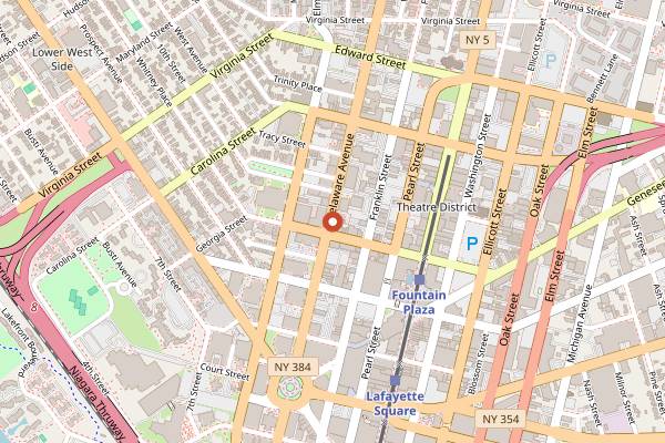Map showing SPoT Coffee (Delaware) in Buffalo