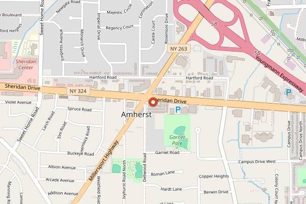 Map showing Duff's Famous Wings in Buffalo