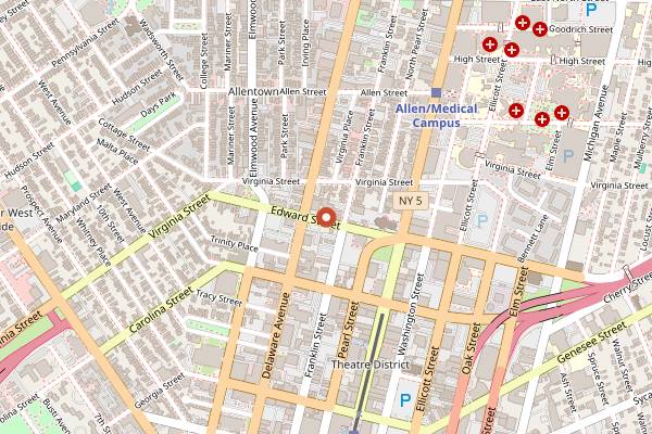 Map showing Founding Fathers Pub in Buffalo