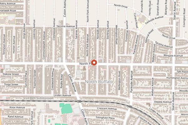 Map showing HER Kitchen in Buffalo