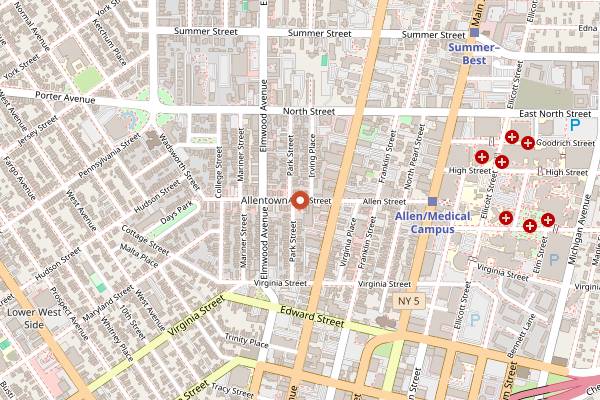 Map showing Allentown Art Festival in Buffalo