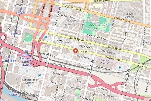Map showing Chef's Restaurant in Buffalo