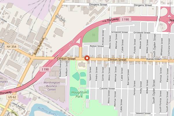 Map showing Wiechec's Lounge in Buffalo