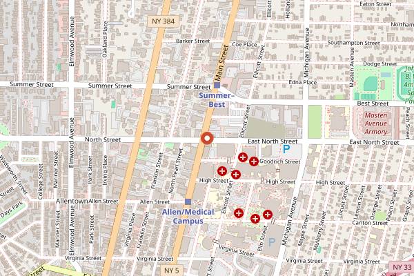 Map showing Anchor Bar (Late Wings) in Buffalo