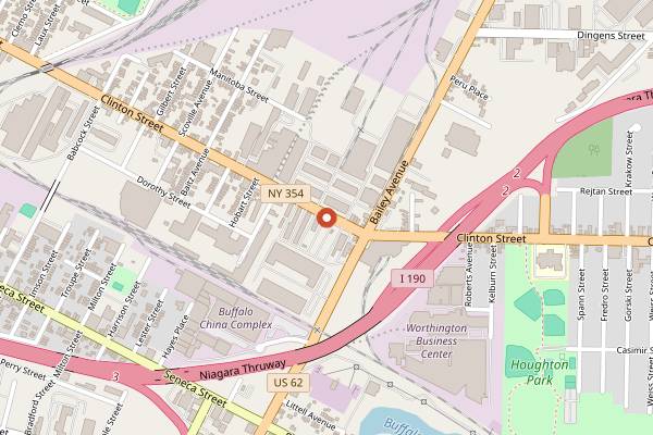 Map showing Clinton-Bailey Farmers Market in Buffalo
