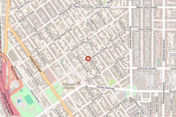 Map showing Horsefeathers Market in Buffalo