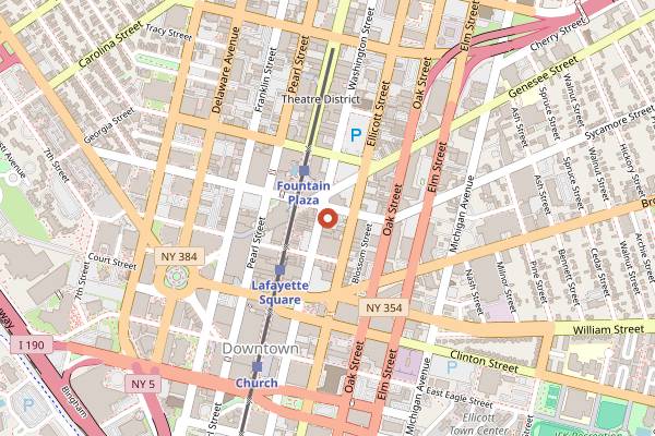 Map showing House of Charm in Buffalo