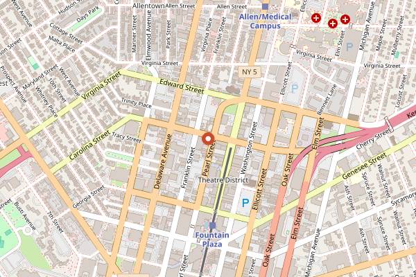 Map showing Patrick's Rooftop in Buffalo