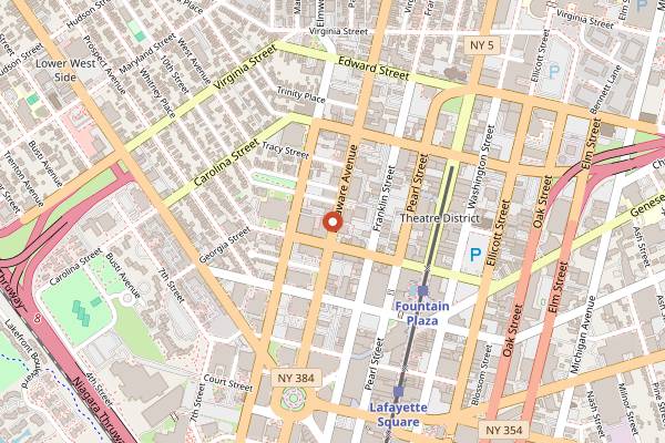 Map showing Underground Niteclub in Buffalo