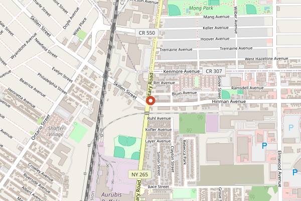 Map showing Sophia's Restaurant in Buffalo