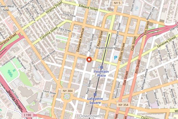 Map showing Bacchus Wine Bar and Restaurant in Buffalo