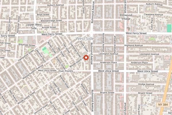 Map showing The Left Bank (Wine Bar) in Buffalo