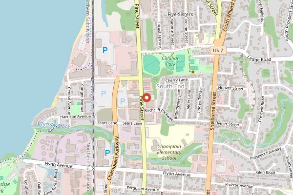 Map showing Scout & Co. Pine Street Bakery in Burlington
