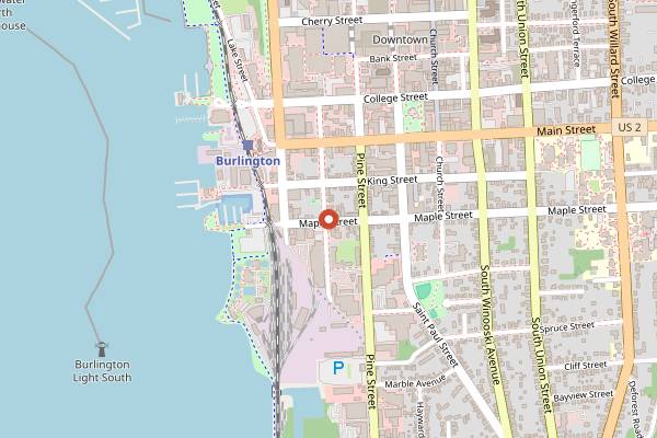 Map showing Handy's Lunch in Burlington