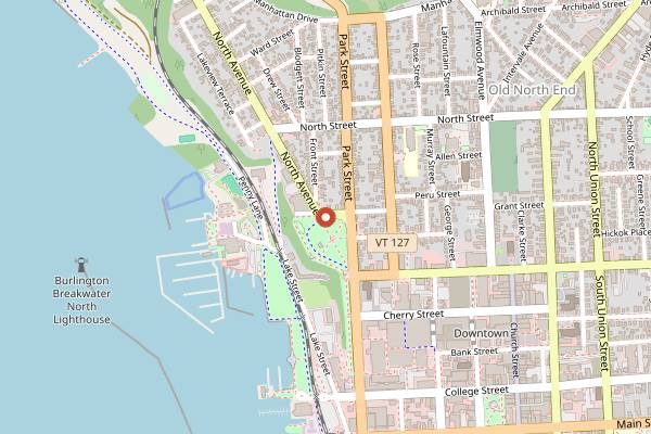 Map showing Beansie's Bus in Burlington