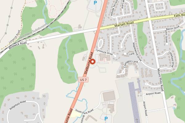 Map showing Folino's Pizza Shelburne in Burlington