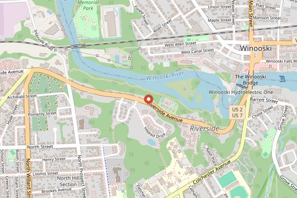Map showing Bluebird Barbecue in Burlington