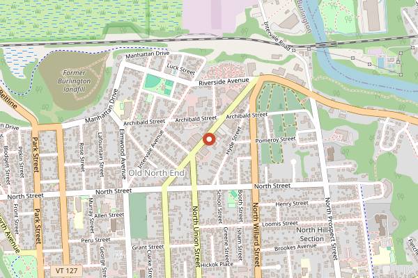 Map showing May Day in Burlington