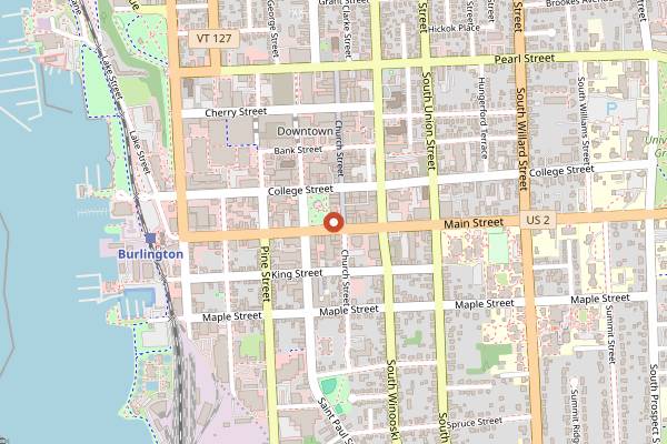 Map showing Stowe Cider (gluten-free kitchen) in Burlington