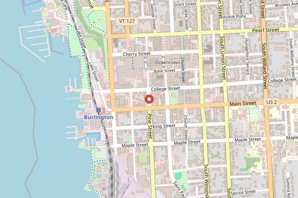 Map showing South End Art Hop in Burlington