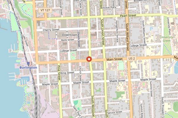 Map showing Mr. Mike's Pizza in Burlington