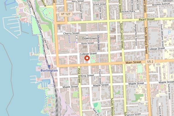 Map showing American Flatbread Burlington Hearth in Burlington