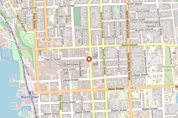 Map showing Frankie's in Burlington