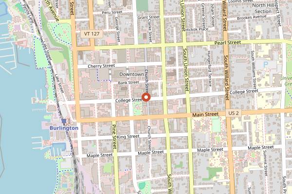 Map showing Leunig's Bistro and Cafe in Burlington
