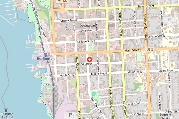 Map showing Pizzeria Verita in Burlington