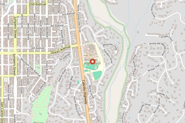 Map showing The Carmel Coffee House and Roasting Company in Carmel-by-the-Sea