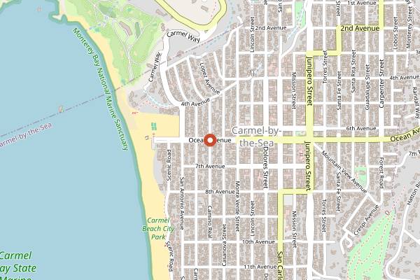 Map showing Meet the Makers Art and Wine Walk in Carmel-by-the-Sea
