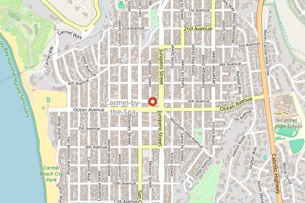 Map showing Akaoni in Carmel-by-the-Sea