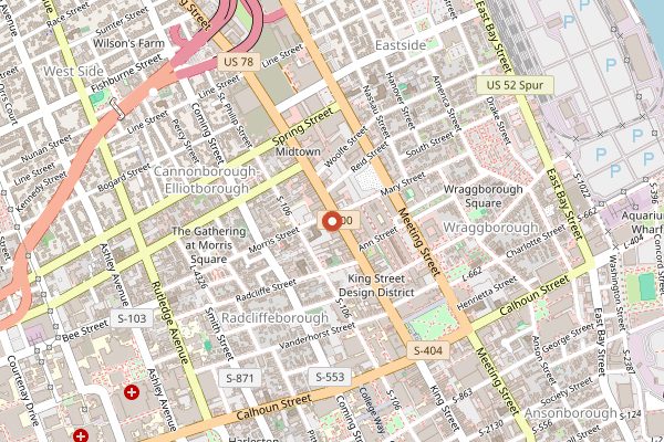 Map showing The Belmont in Charleston