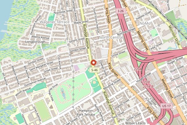 Map showing Park & Grove in Charleston