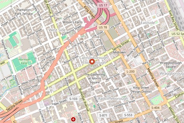 Map showing Pink Cactus in Charleston