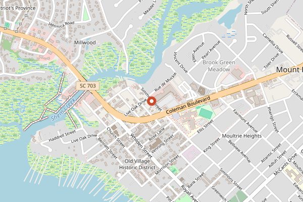Map showing Vintage Coffee Cafe in Charleston