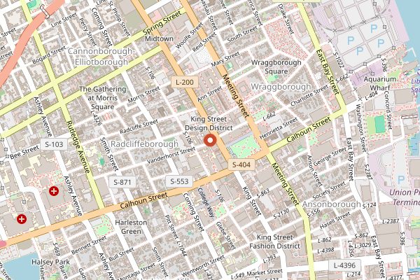 Map showing Kudu Coffee and Craft Beer in Charleston