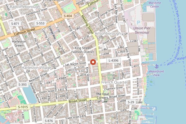 Map showing In the Kitchen with Chef Bob Waggoner in Charleston