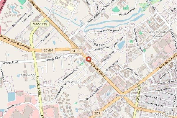 Map showing Annie O Love's Cafe in Charleston