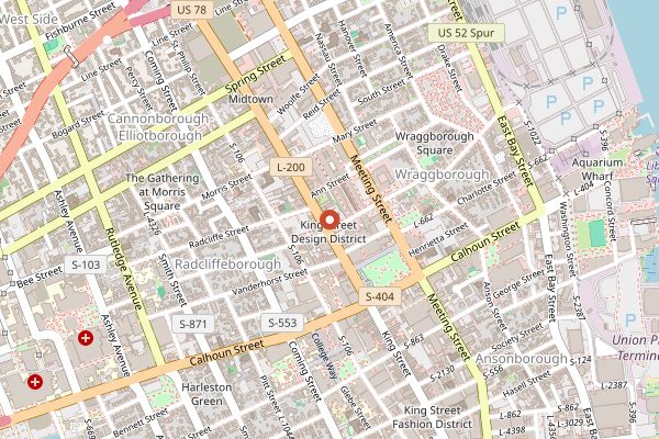 Map showing Halls Chophouse in Charleston