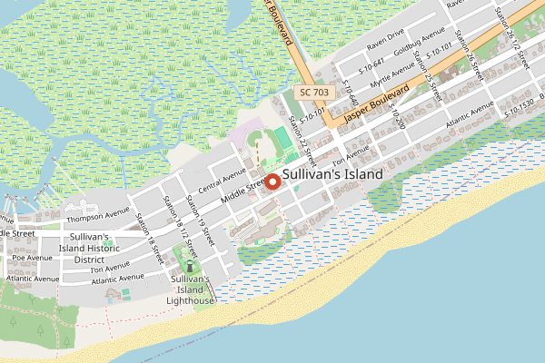 Map showing The Obstinate Daughter in Charleston