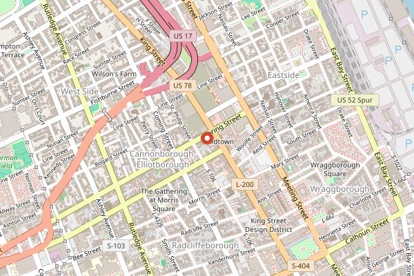 Map showing Malagón Mercado y Tapería in Charleston