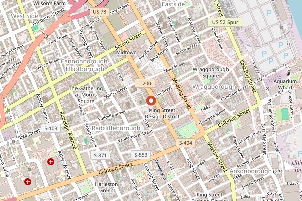 Map showing A.C.'s Bar & Grill in Charleston