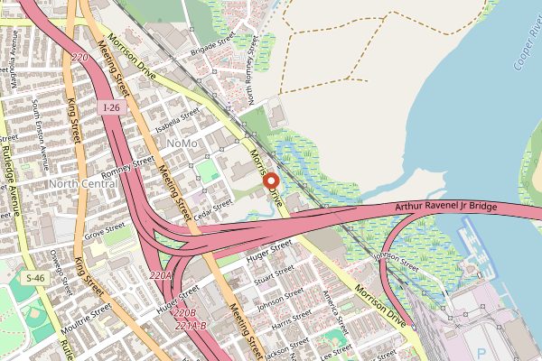 Map showing The Royal American in Charleston